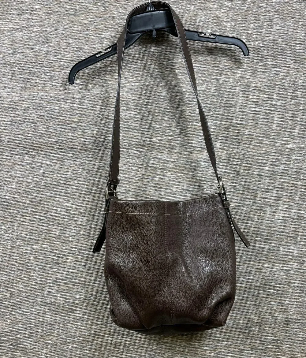 Coach Shoulder Bag Womens Large Brown Leather Zip Hobo Adjustable Purse
